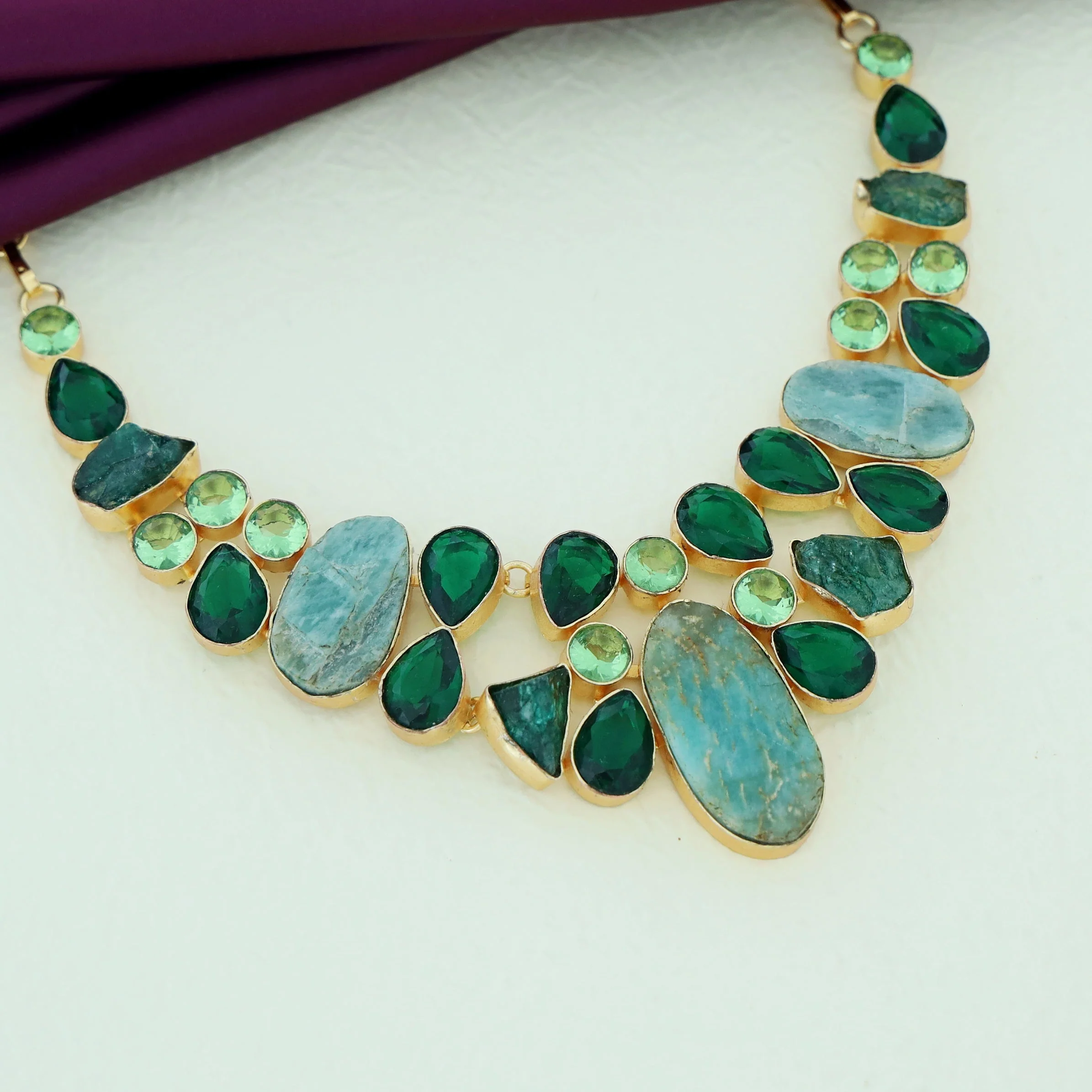 Aqua Green Stone Necklace - Image 3